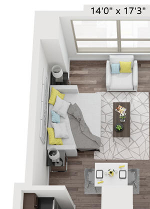 Studio floor plan | Presidential Towers Chicago IL